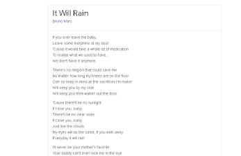 Arti lagu it will rain