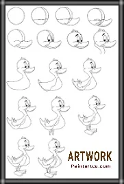 تعليم الرسم للاطفال رسم بطة رسومات سهلة draw duck