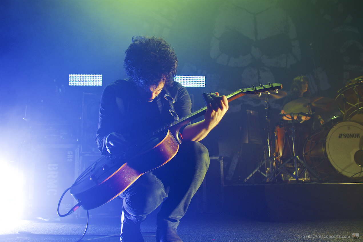 Members of the American rock and roll band Black Rebel Motorcycle Club  (BRMC) from San Francisco, Calif., now based in Los Angeles, pose for a  photo at the Sandbox sound studio in