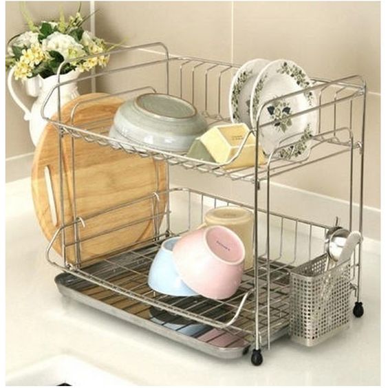 54 Model Rak Piring Mungil untuk Meniriskan Peralatan Makan - Rumahku Unik