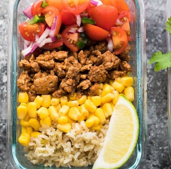 Turkey Taco Lunch Bowls (Meal Prep) #healthy #diet