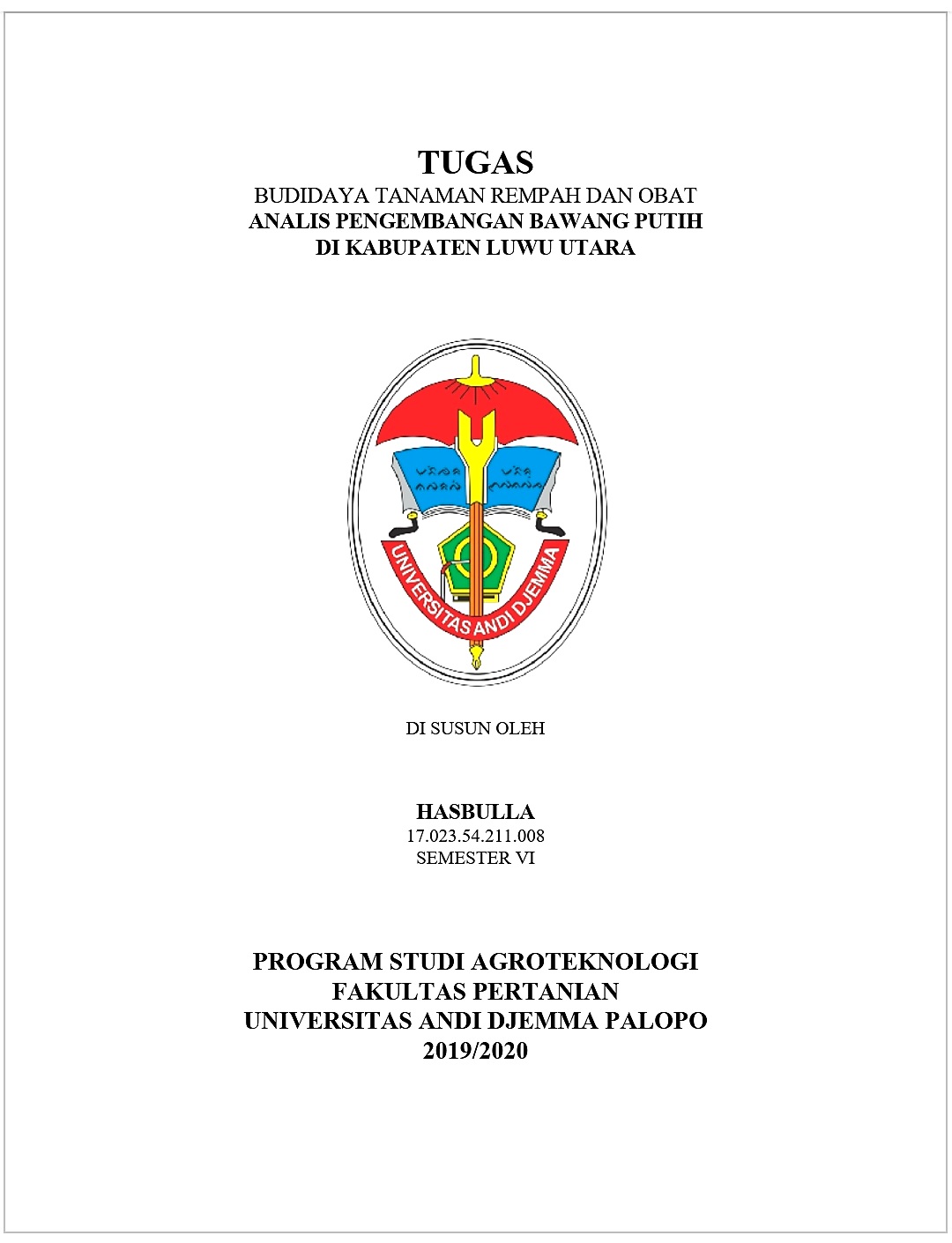 CONTOH ANALISIS PENGEMBANGAN BAWANG PUTIH DI KABUPATEN