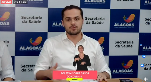 Alagoas tem 1371 casos confirmados da Covid-19, 58 mortes, 800 casos em investigação, 1701 descartados e 239 pessoas curadas 