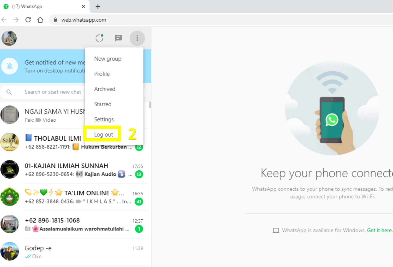 не подключается ватсап веб на компьютере