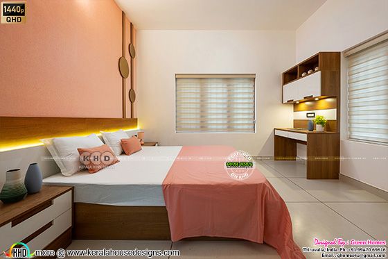 Pink bedroom interior photograph