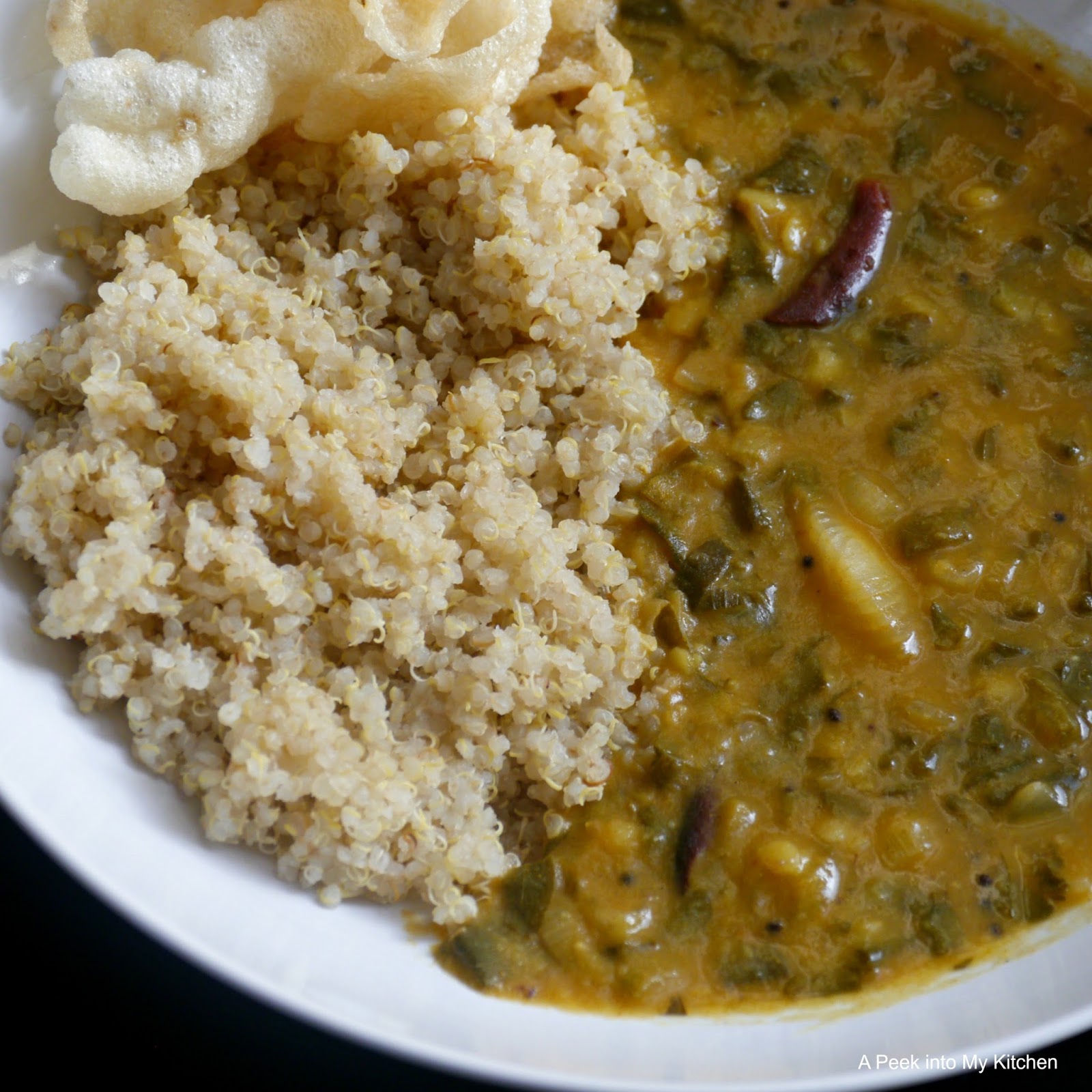A Peek into My Kitchen Spring Onion and Drumstick Leaves (Murungai