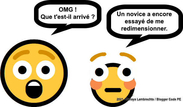 Blogger Humour - Ne jamais confier le redimensionnement d'un smiley à un novice.