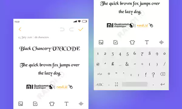 Font Black Chancery Unicode MTZ