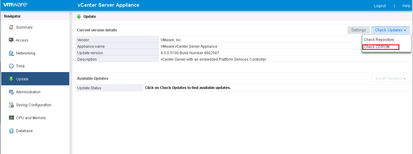 How to Patch vCenter 6.5 Appliance From CDROM TechCrumble
