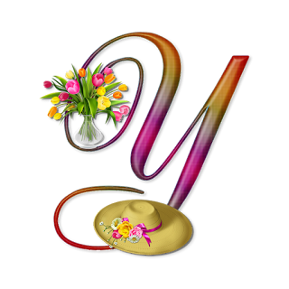 Abecedario de Colores con Tulipanes. Alphabet in Pastel Colors with Tulips.