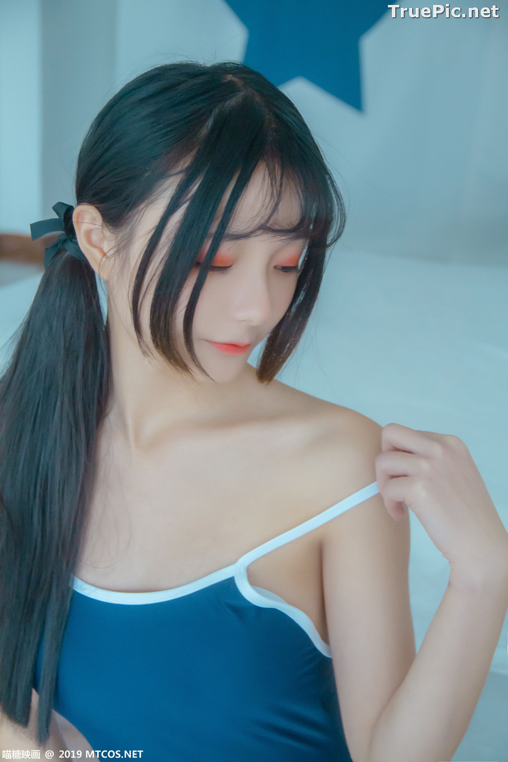 Image [MTCos] 喵糖映画 Vol.046 – Chinese Cute Model – Blue Monokini In Bathtub - TruePic.net - Picture-26