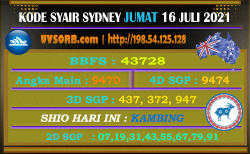 Prediksi Togel Sydney Jumat 16 Juli 2021