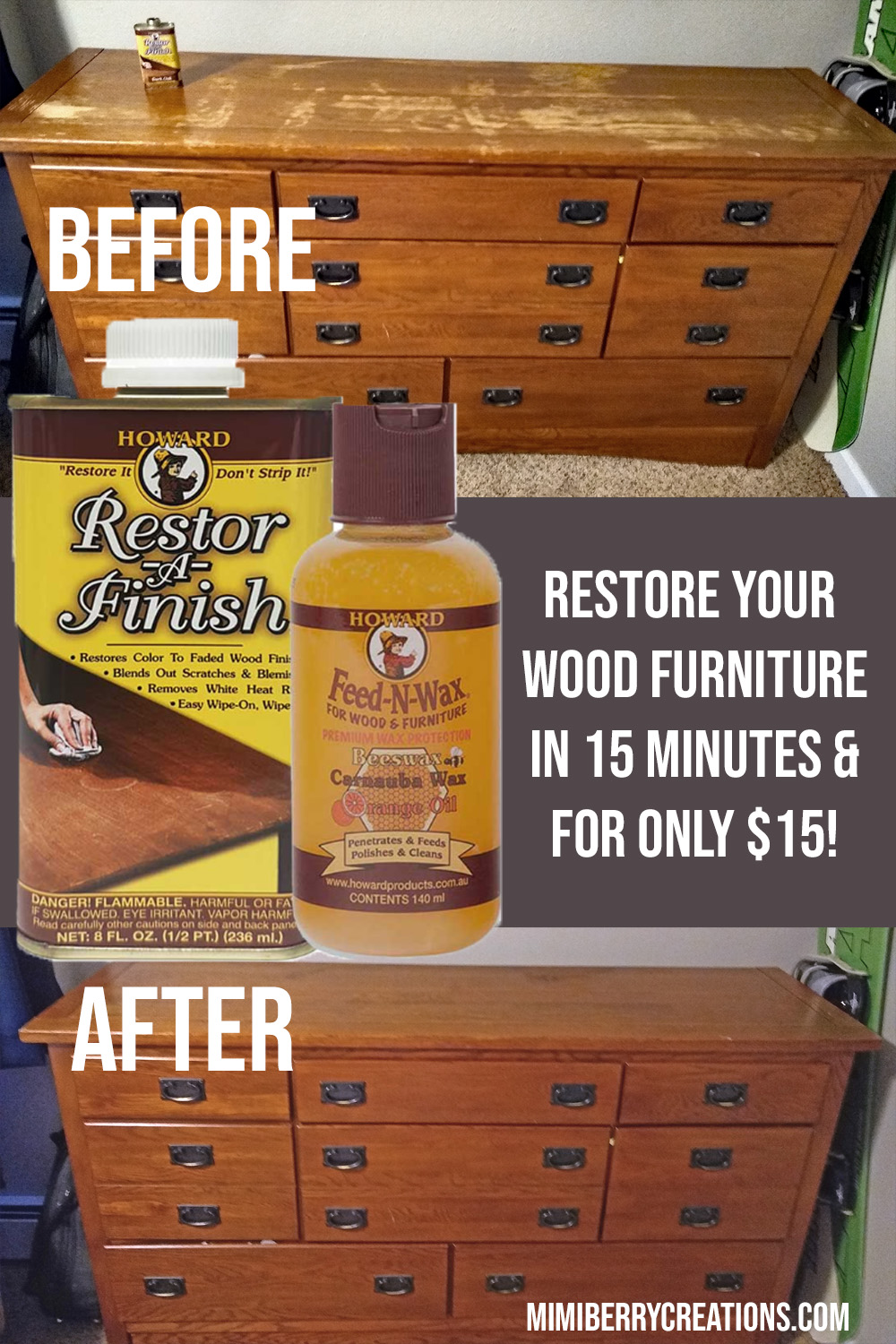 mimiberry creations: Restore your Wood Furniture in 15 Minutes and for only  $15