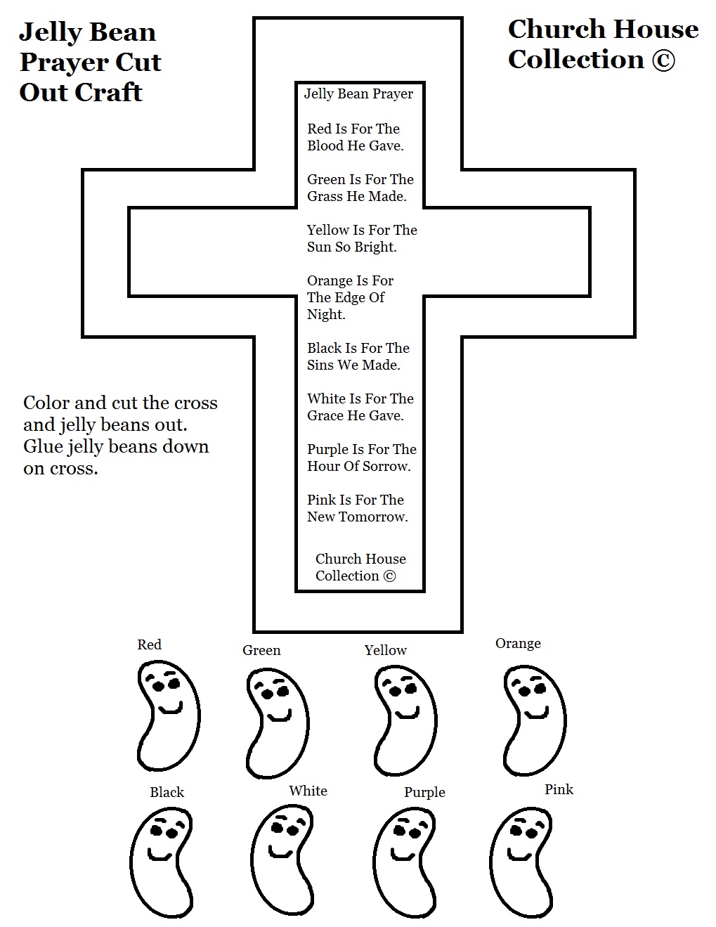 Church House Collection Blog: Jelly Bean Prayer Cross Cut Out Plant