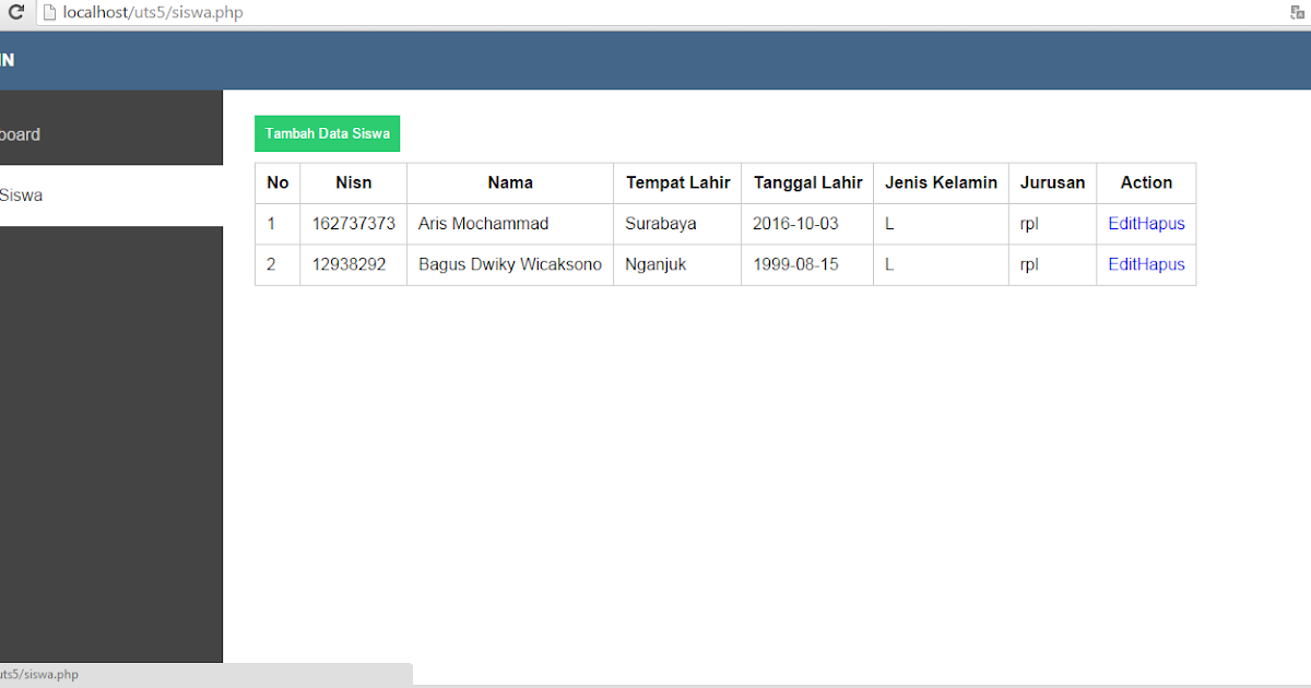 Tuttorial membuat crud php native dengan css3