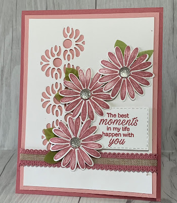 Greeting card with three Daisies