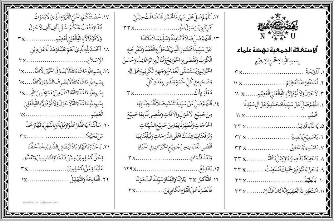 Teks Bacaan Doa Istigosah Mujahadah Rijalul Ansor Lengkap Arab, Latin dan Terjemahannya