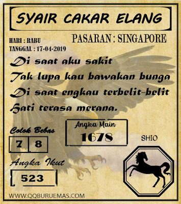 Syair SINGAPORE,17-04-2019