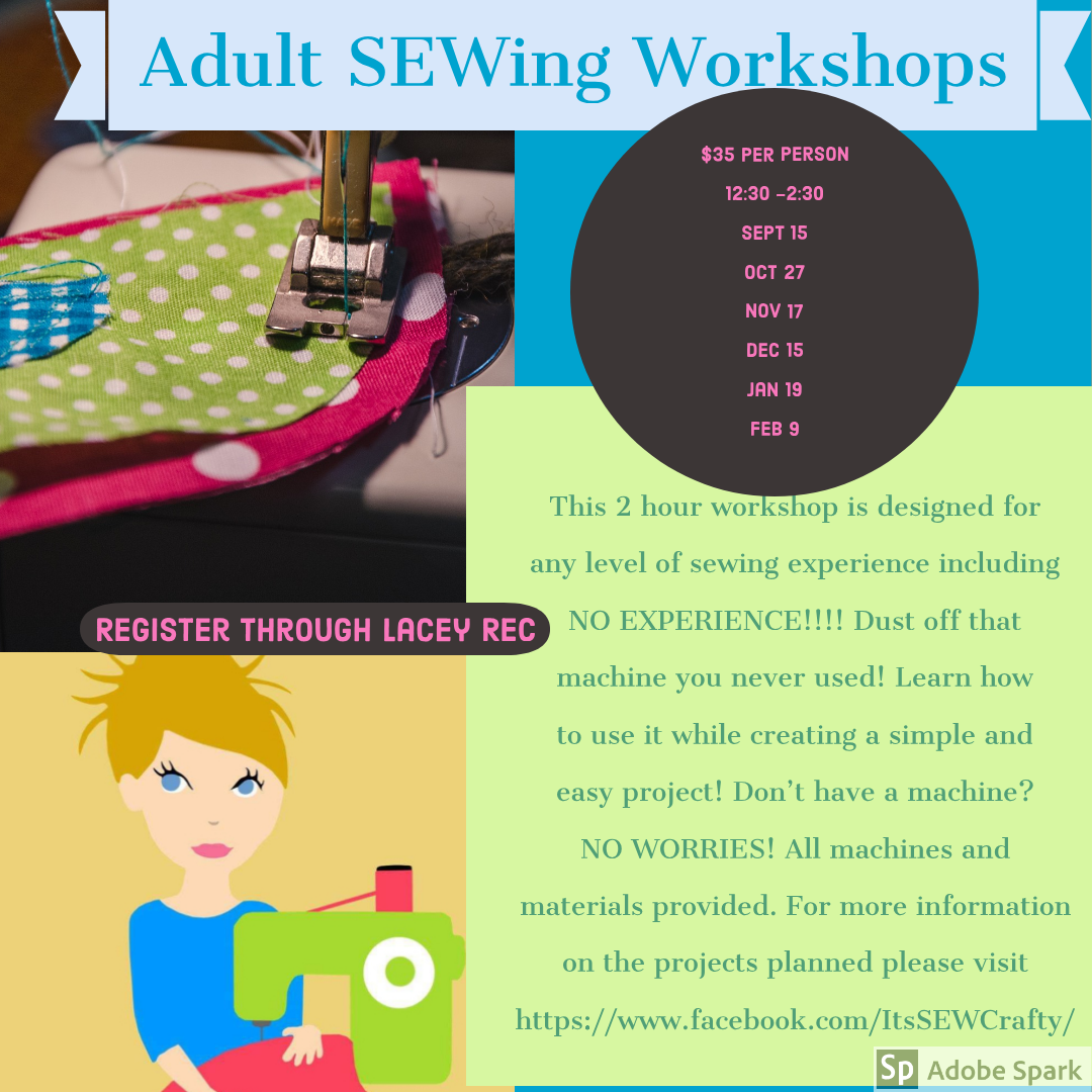 It's SEW Crafty Adult SEWing Ocean County NJ Fall/Winter 201920