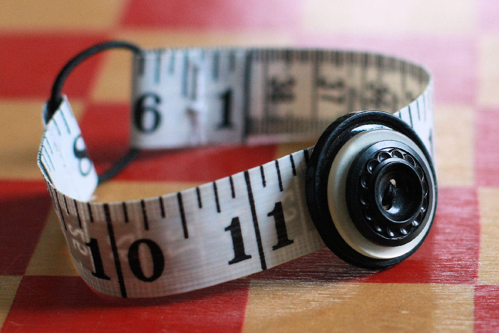 Tape Measure Bracelet with Buttons