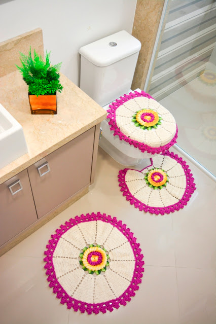 Jogo de Banheiro Flor Central – Barroco Multicolor