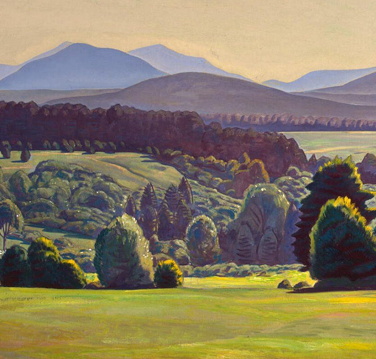 The most unexpected color - paintings by Rockwell Kent.