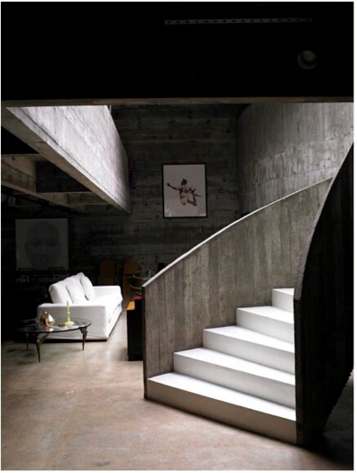 Schody 6 biało betonowe schody