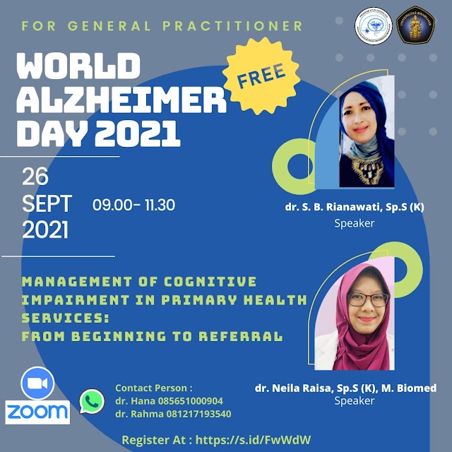 (GRATIS) Webinar World Alzhaimer Day "Management of Cognitive Impairment in Primary Health Services: From Beginning to Referral". ⁠