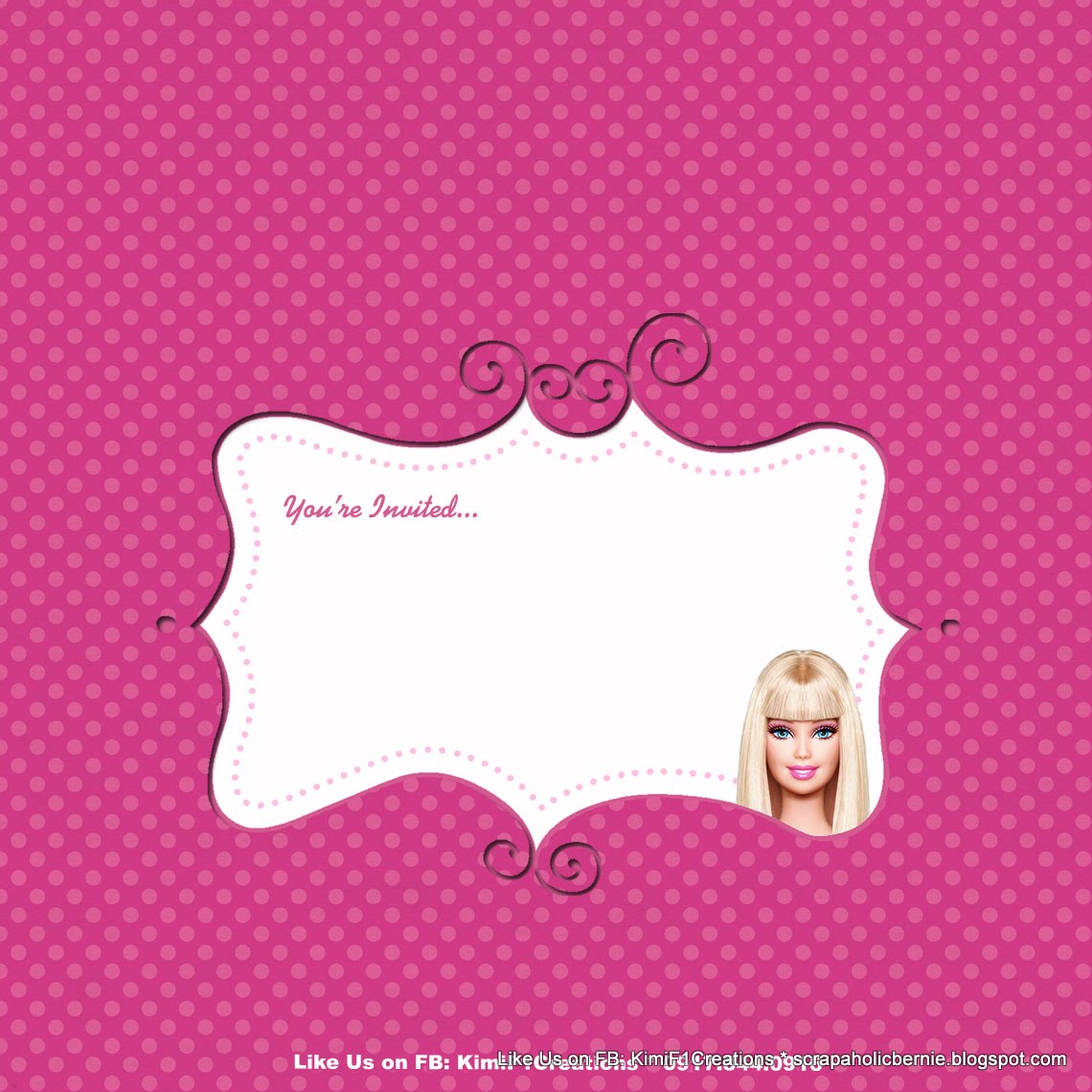 barbie invitation template