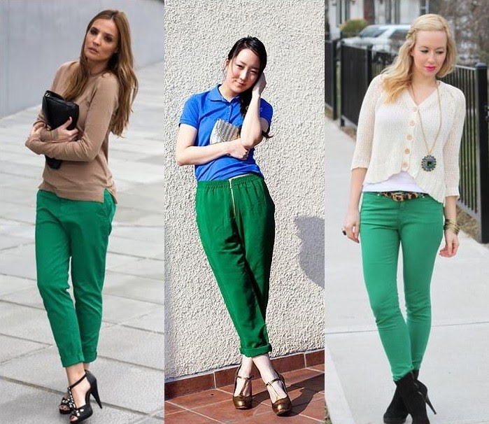 Let's Talk About Fashion: Today's inspiration - Green & Orange Pants!