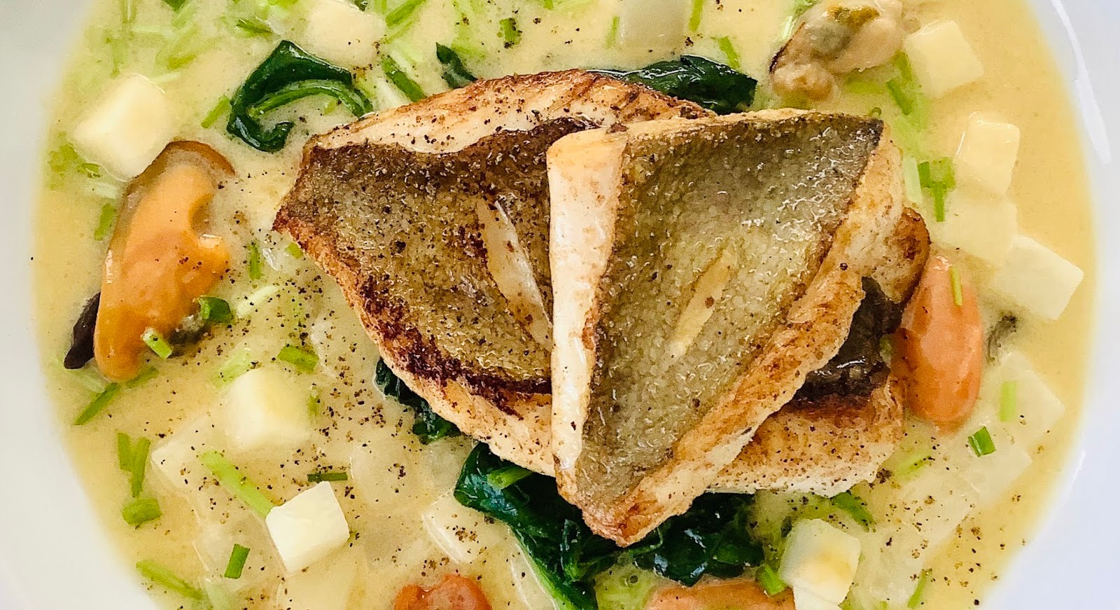 Panfried John Dory with Norfolk mussels, celeriac, apple and chives Recipe