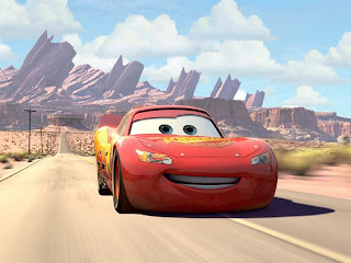 Lightning McQueen in the desert in Cars 2 2011 animatedfilmreviews.filminspector.com