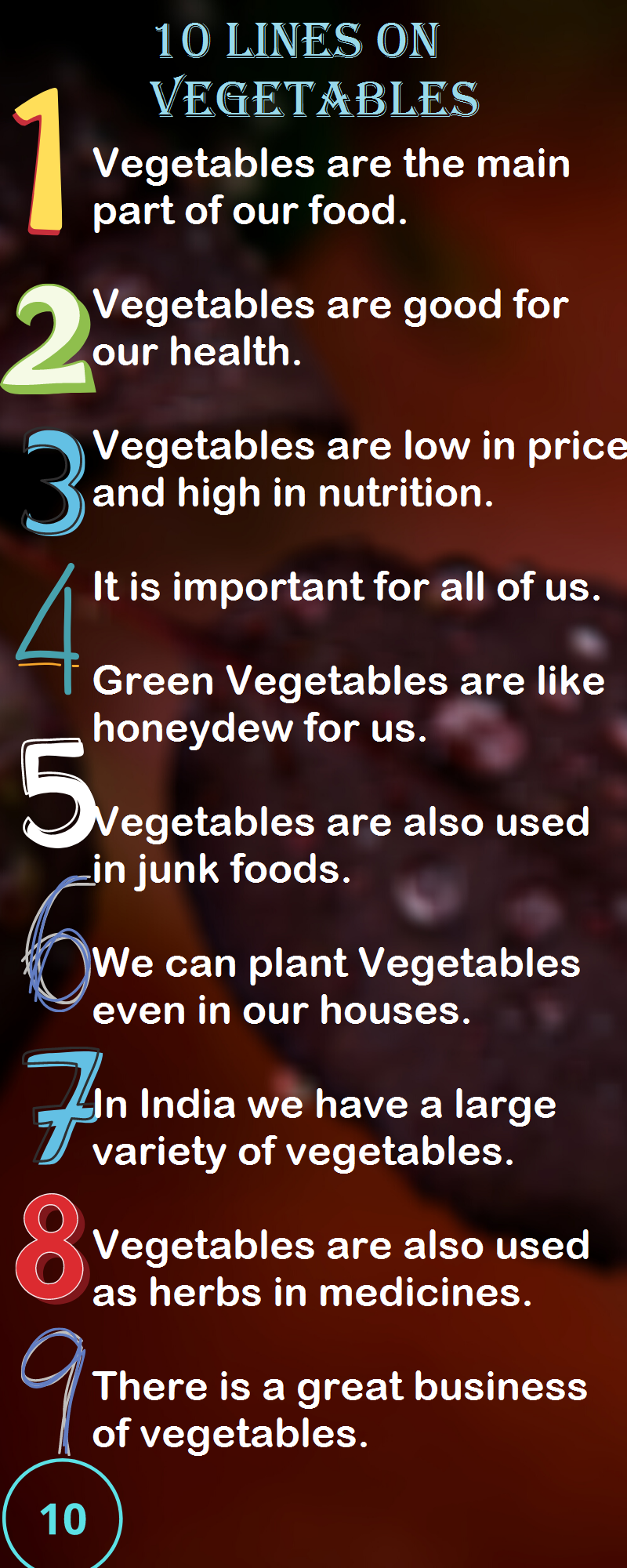 green vegetables essay for class 4