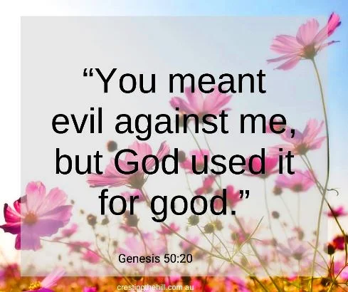 You meant evil against me but God used it for good. Genesis 50:20