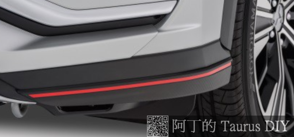 阿丁的taurus Diy Eclipse Cross Diy 類空力套件改裝及車頭車尾三菱廠標改為紅色 使用3m工程級反光貼紙