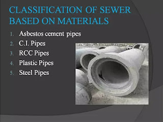 classification of sewer base on material