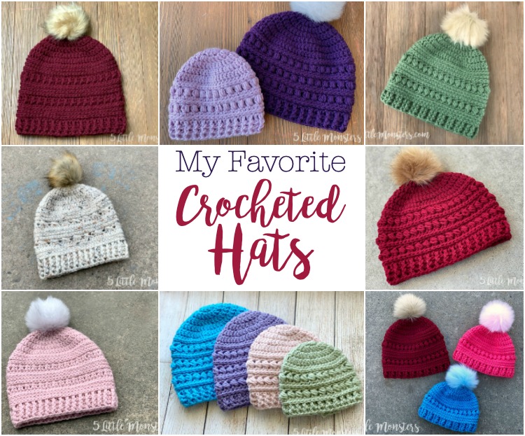 5 Little Monsters Favorite Crocheted Hats for Fall and Winter