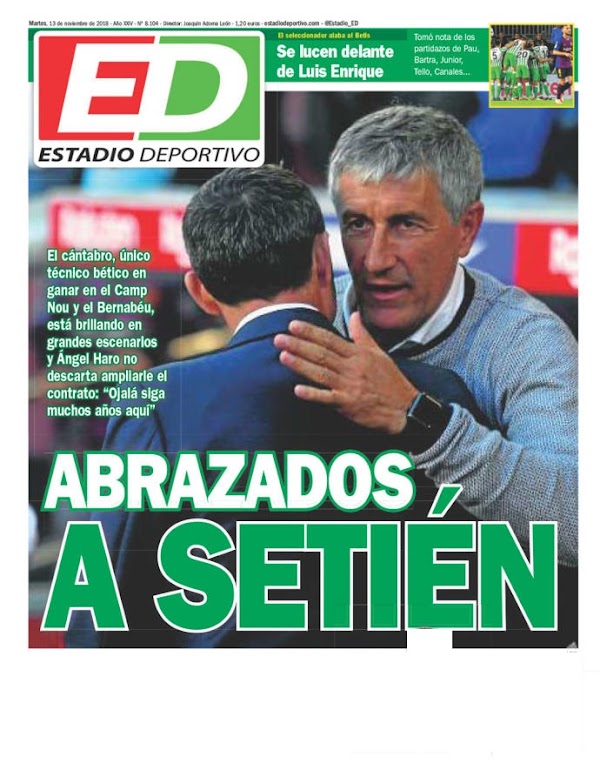 Betis, Estadio Deportivo: "Abrazados a Setién"