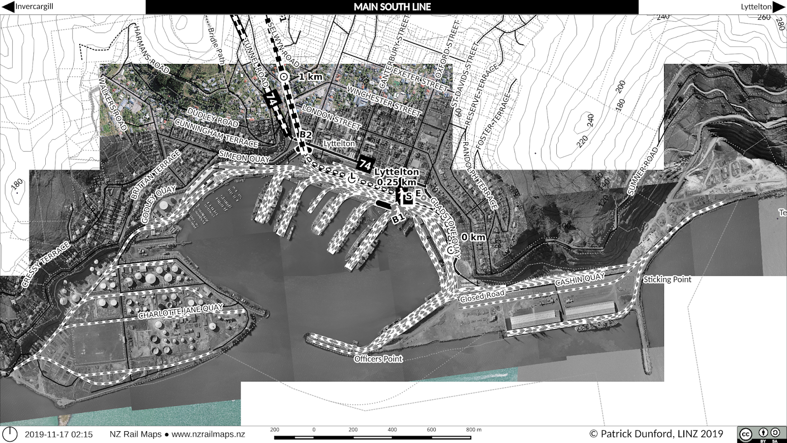 Lyttelton Then and Now New Zealand Rail Maps
