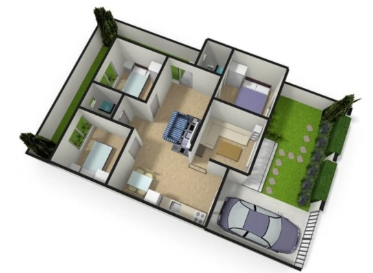 Inspirasi Denah Rumah 3 Kamar Minimalis di Lahan Terbatas - DESAIN