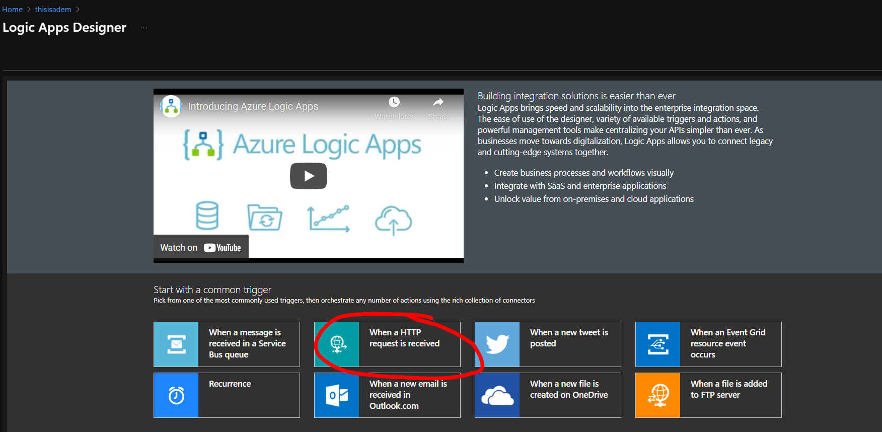The logic app and the resource graph query