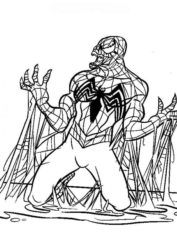Free Coloring Pages Ideas : Spiderman Becomes A Monster