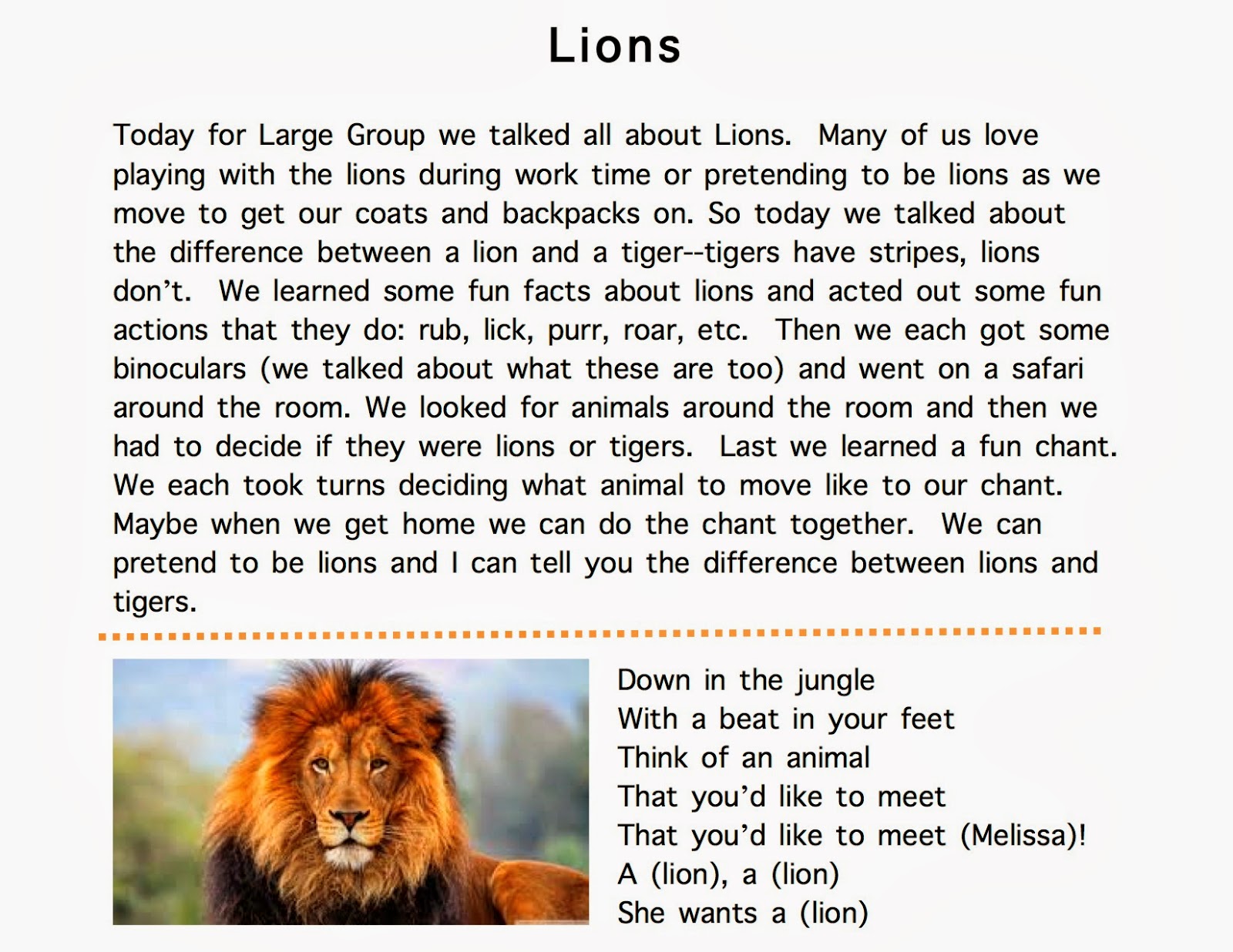 an lion essay