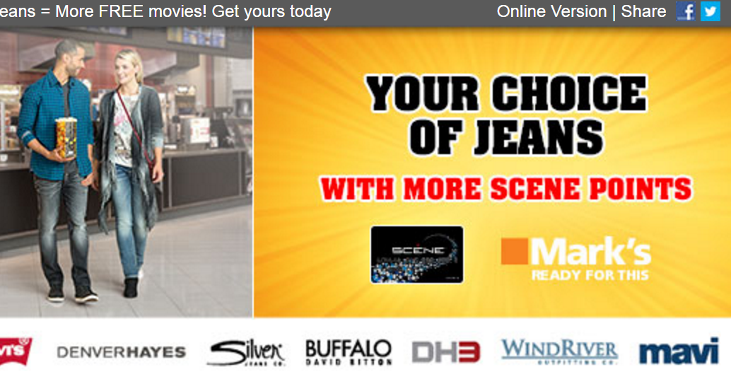 Earn up to 2,000 SCENE points at Mark’s