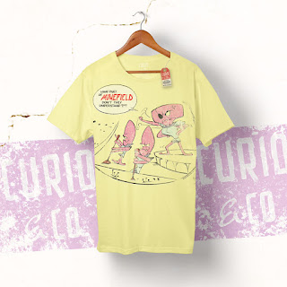 What part of minefield don't they understand?!? - retro T-Shirt - Mantagons - octopus character from Spaceman Jax - illustration by Cesare Asaro - Curio & Co. (Curio and Co. OG - www.curioandco.com)