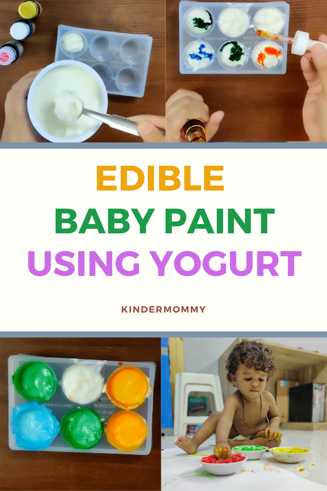 DIY Edible Baby paint using Yogurt