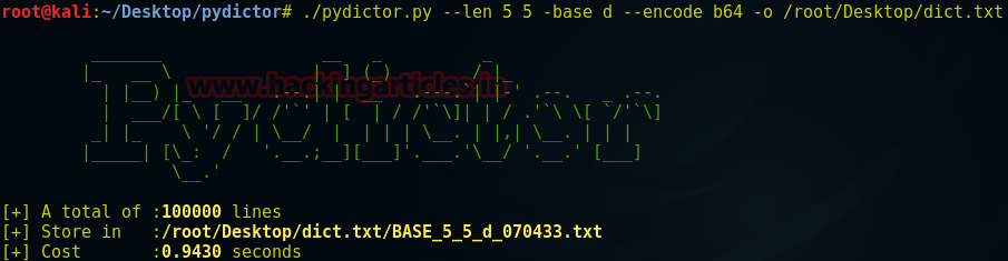 Creating Dictionary for Bruteforcing