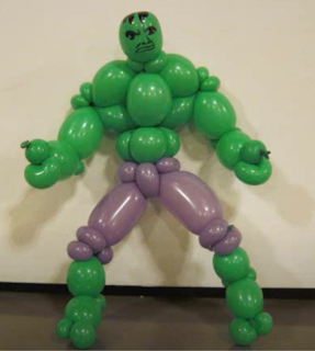 Superheld Der Hulk als Ballonfigur zum selber machen..