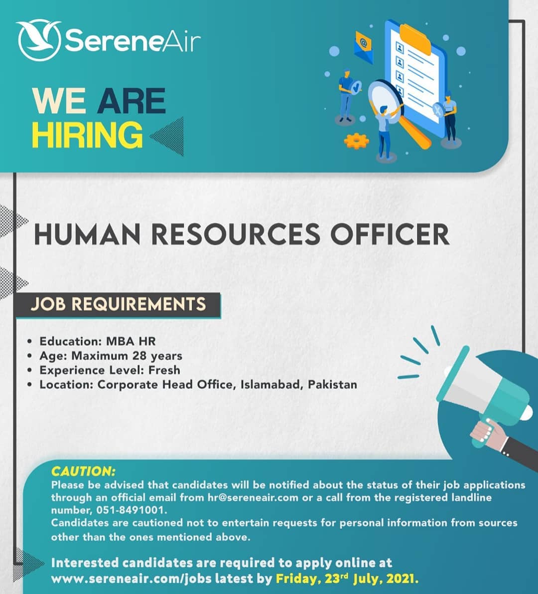 Serene Air Jobs 2021 for HR Officer Clebbio Government jobs in Pakistan 2023 Latest Govt Jobs