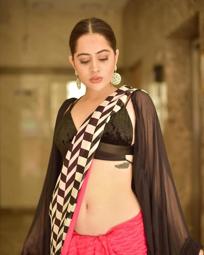 Urfi Javed shows her style in saree and raises the heat - see photos and video actressbuzz.com